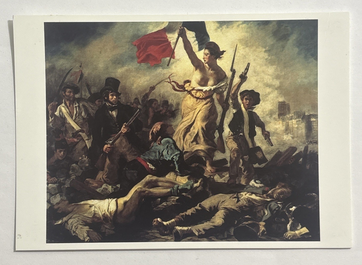 July 28 1830 Liberty Leading the People by Eugene Delacroix Postcard Unposted