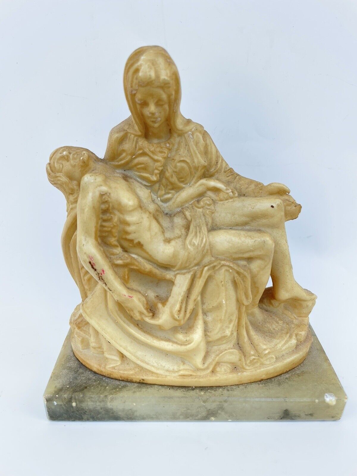 Vintage Michelangelo's Pieta Mary Holding Jesus Figurine Religious Italy 5.5x4.5