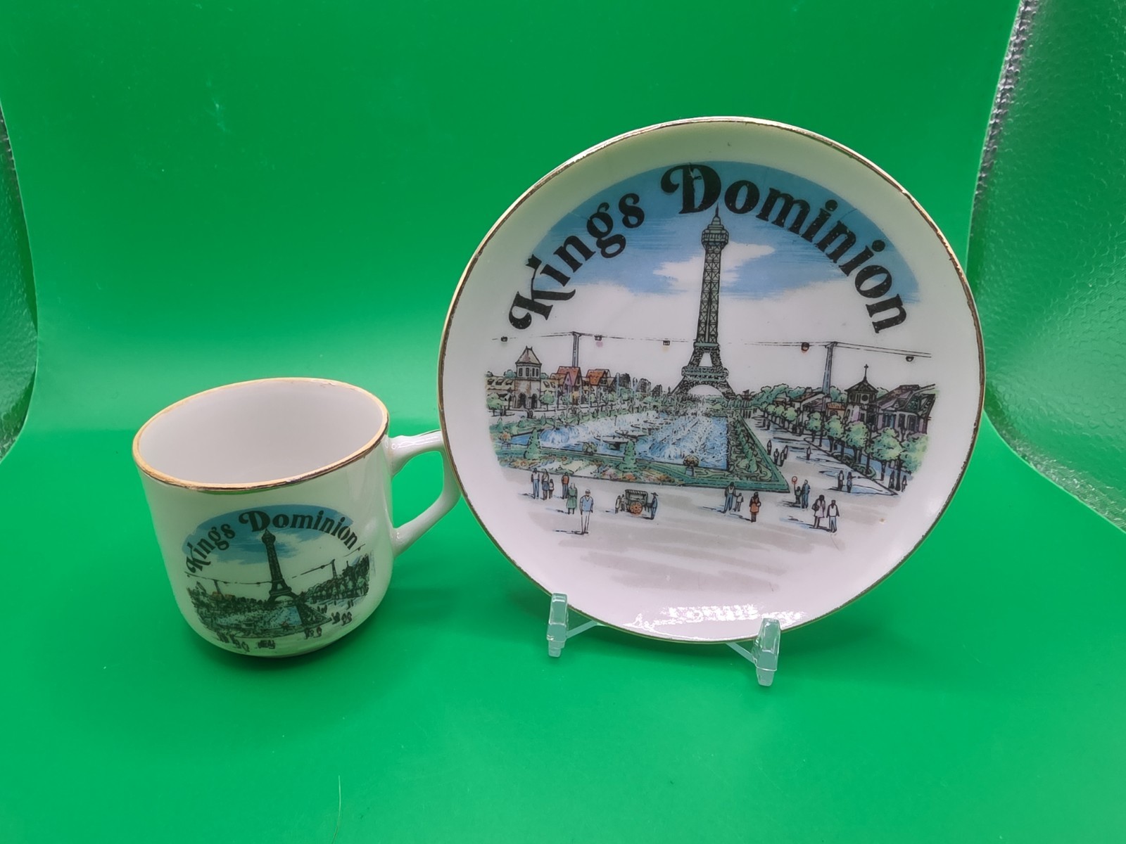 VINTAGE KINGS Dominion PLATE SAUCER & CUP EIFFEL TOWER - Estate Find VINTAGE KINGS Dominion PLATE SAUCER & CUP EIFFEL TOWER - Estate Find