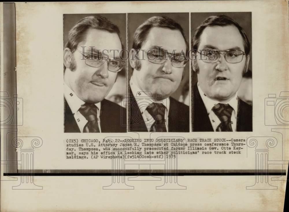 1973 Press Photo Camera studies of U.S. Attorney James R. Thompson in Chicago. 1973 Press Photo Camera studies of U.S. Attorney James R. Thompson in Chicago.