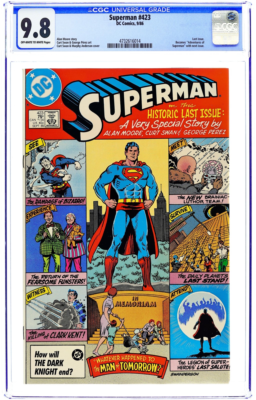 Superman #423D CGC 9.8 1986 4732616014