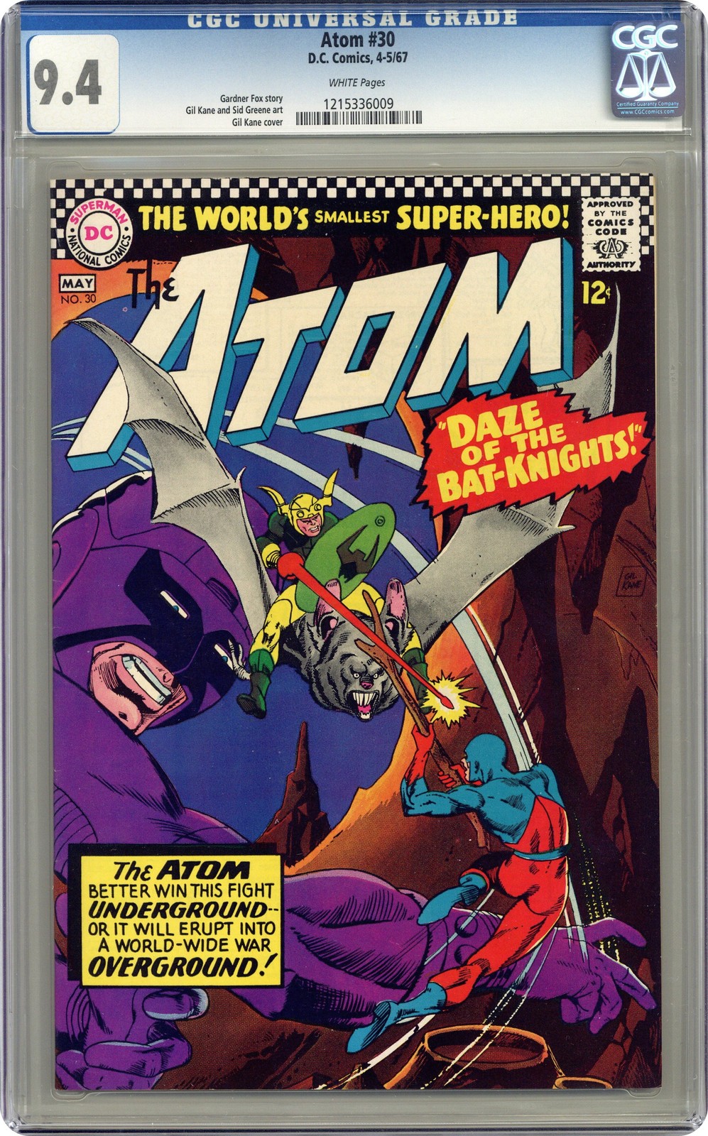 Atom #30 CGC 9.4 1967 1215336009 Atom #30 CGC 9.4 1967 1215336009