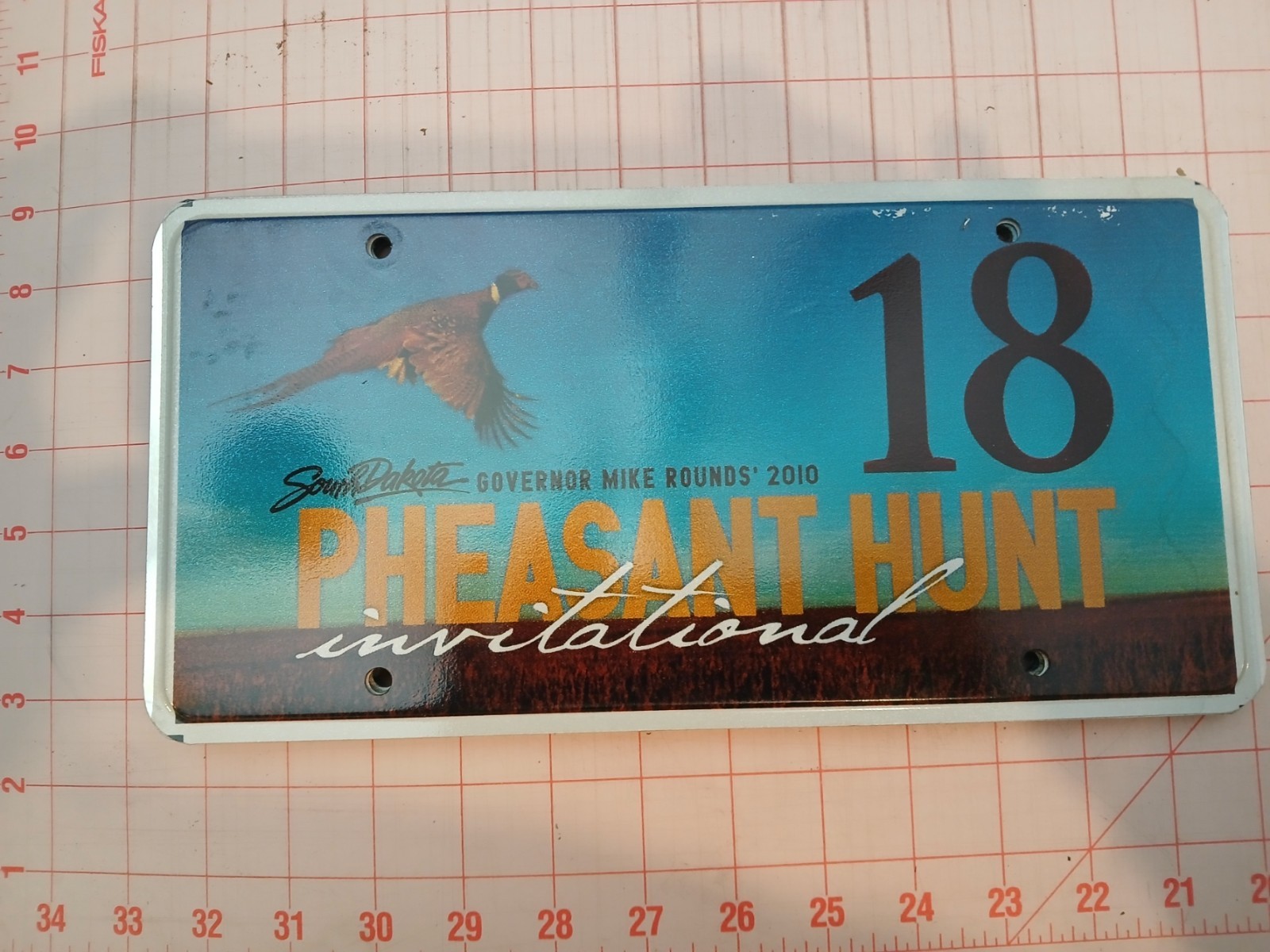 Vintage South Dakota Govenor Mike Rounds Pheasant Hunt License Plates   06 & 10