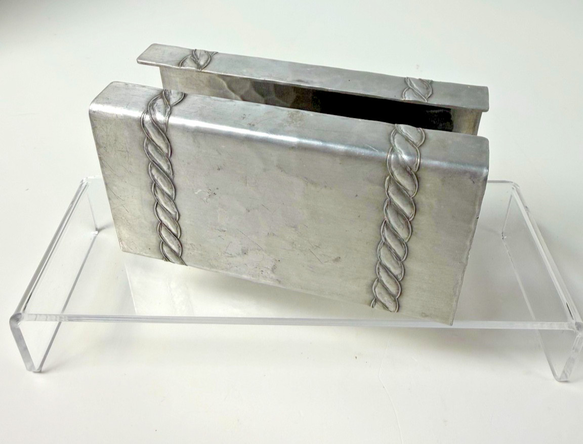 Vintage Palmer Smith Aluminum Double Letter Holder Rope Art Deco 1935-41
