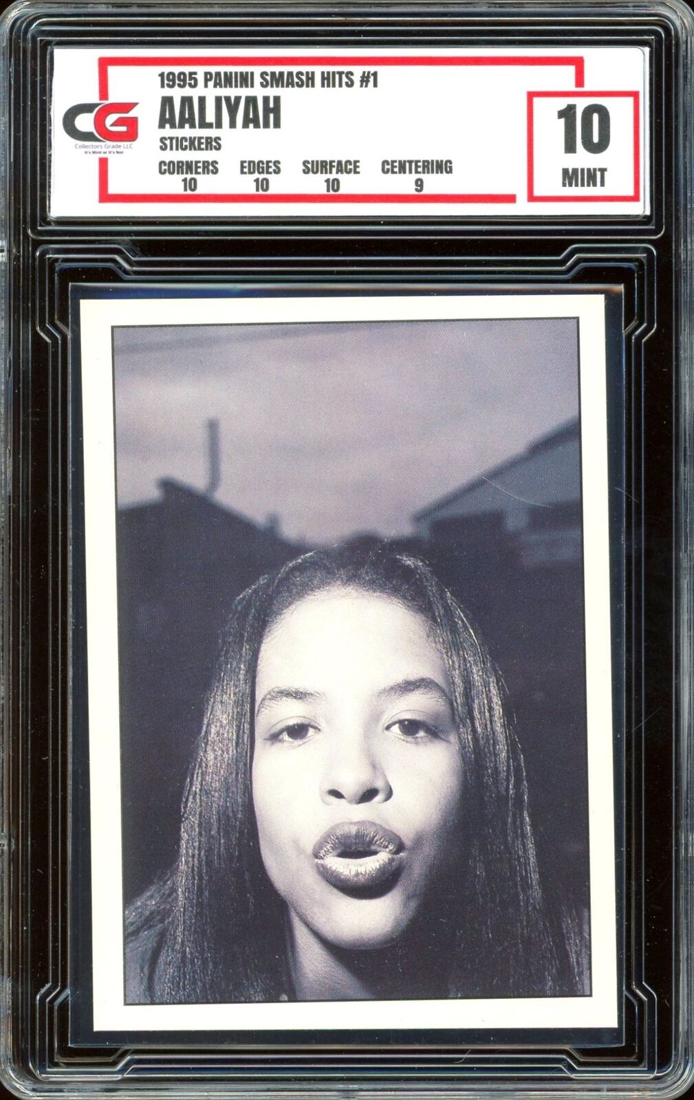 1995 Panini Smash Hits Stickers #1 ~ Aaliyah ~ GRADED CG 10