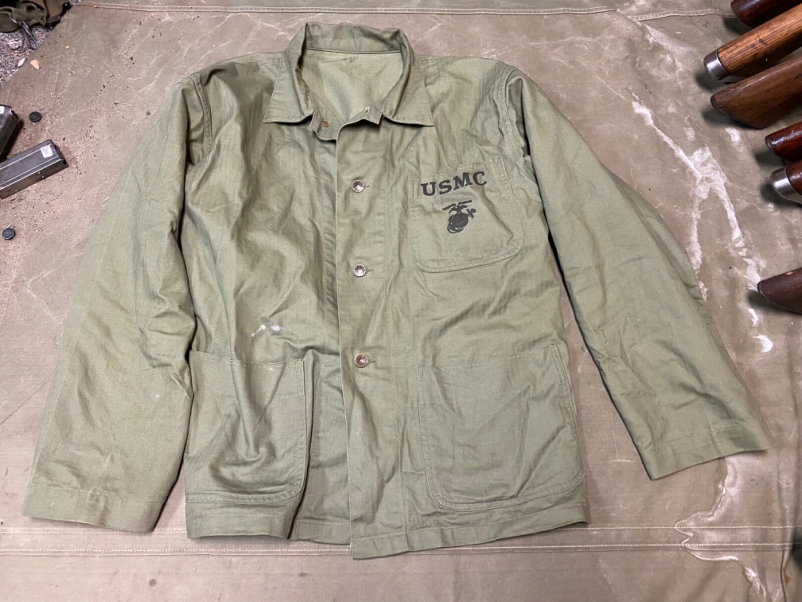 WWII US USMC MARINE P1941 P41 COMBAT FIELD HBT JACKET-SIZE MEDIUM 42R WWII US USMC MARINE P1941 P41 COMBAT FIELD HBT JACKET-SIZE MEDIUM 42R