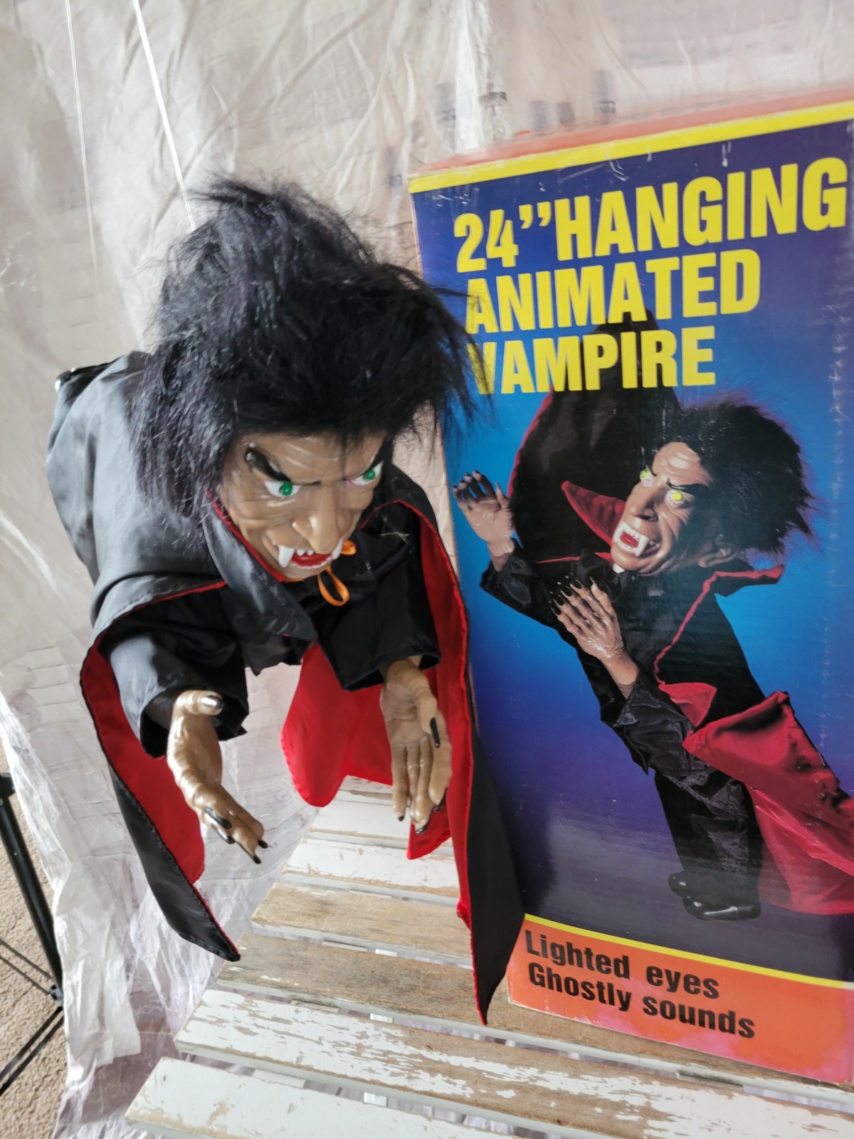 Gemmy rare hanging vampire shaking light up 24 in vintage