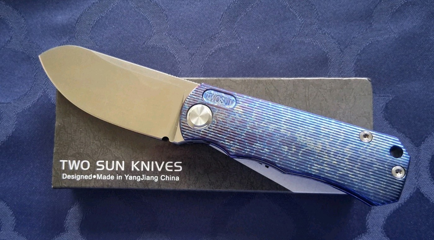 *NEW*🔥 TWO SUN Small Folding Knife w/M390 Blade & Titanium Handle (TS349-M390) *NEW*🔥 TWO SUN Small Folding Knife w/M390 Blade & Titanium Handle (TS349-M390)