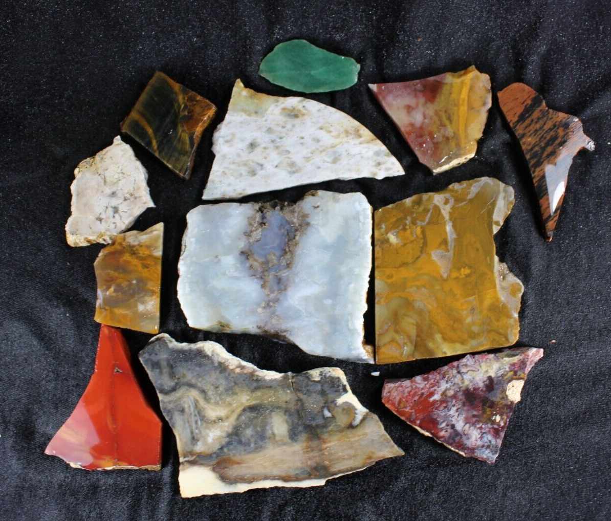 PJ: Mixed Lot of Slabs - Jasper, Agate and More   12 Ozs