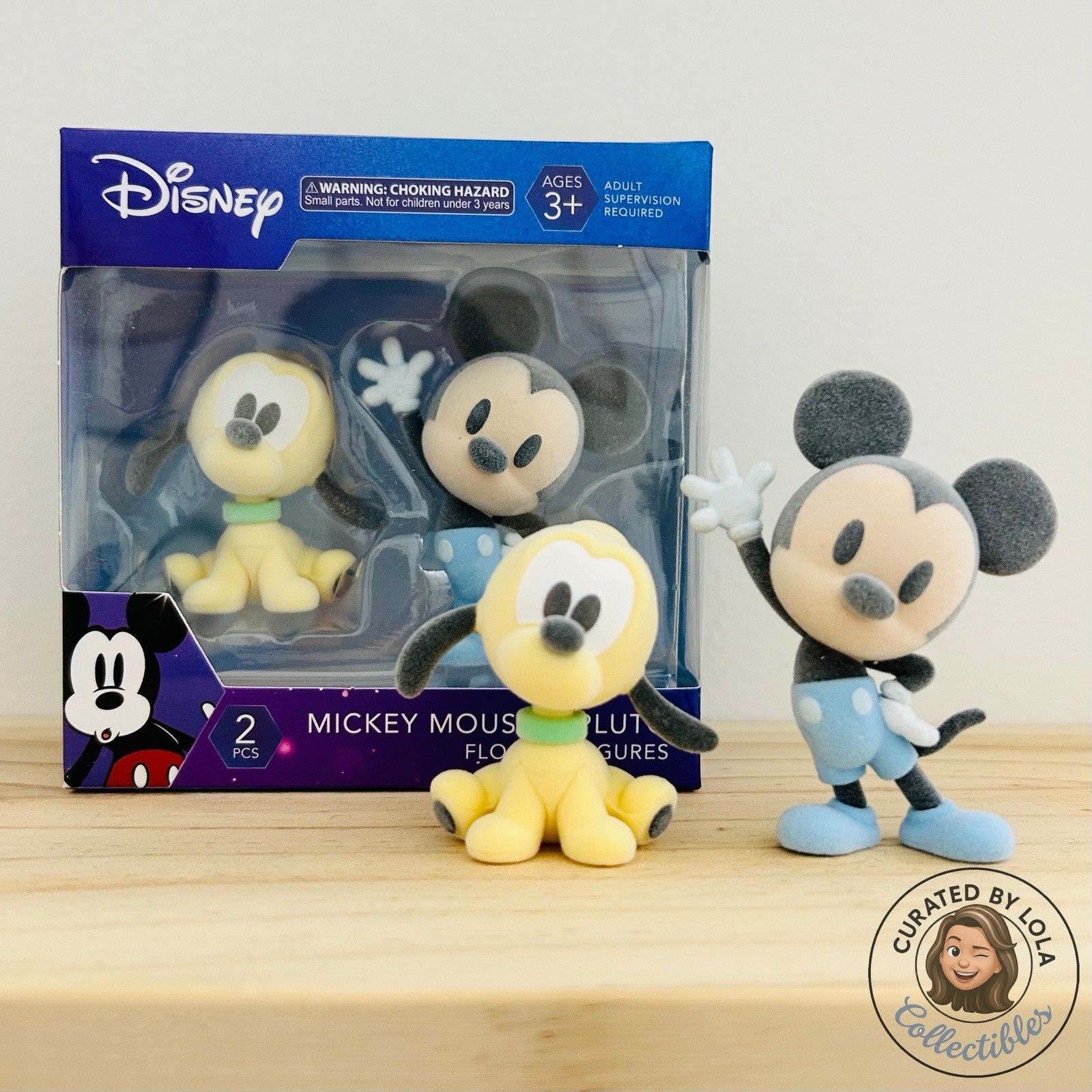 Disney Mickey Mouse Pluto Flocked Figures 2-Pack 2.5” Figurine Set New in Box Disney Mickey Mouse Pluto Flocked Figures 2-Pack 2.5” Figurine Set New in Box