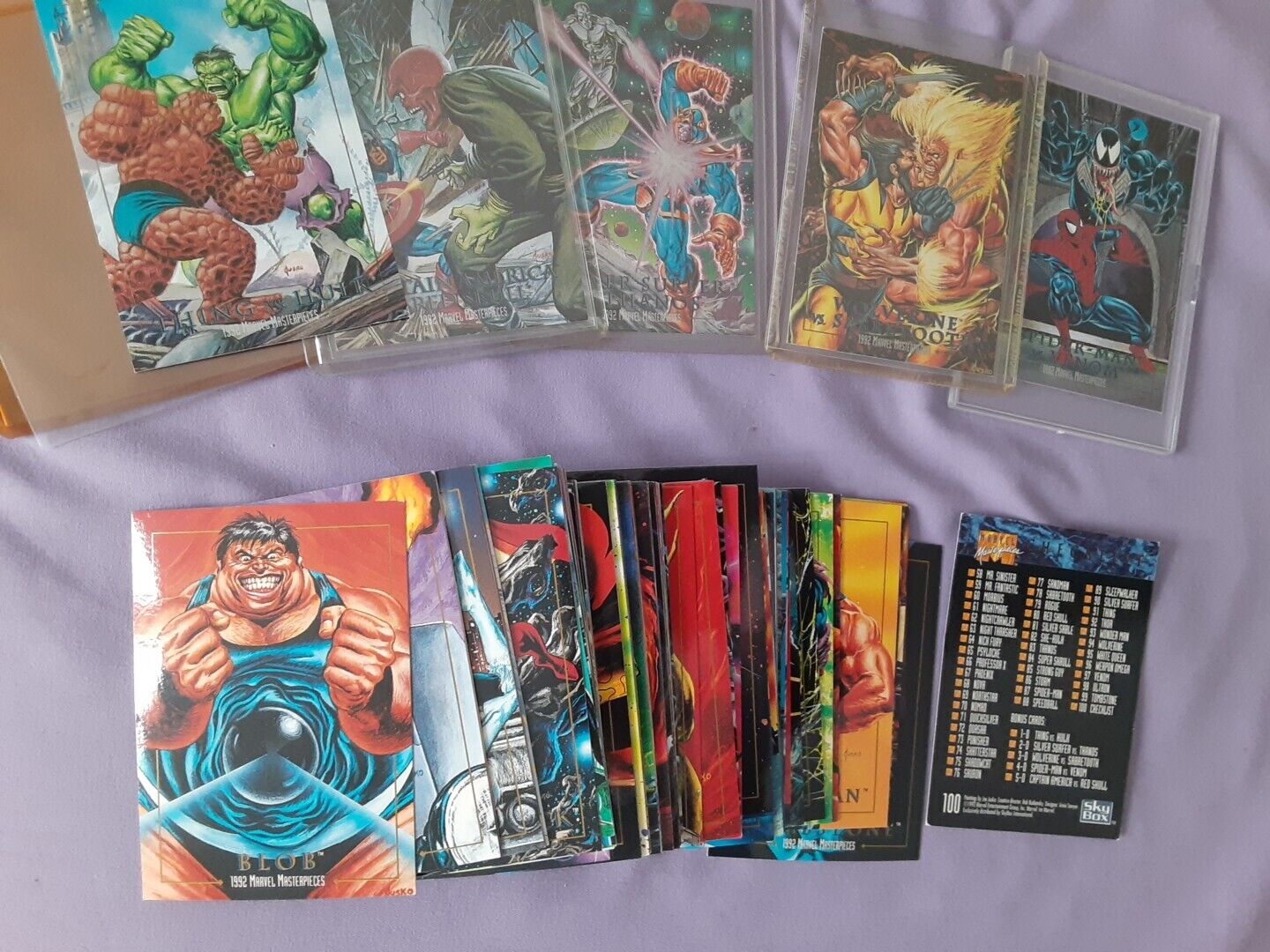 Marvel Masterpieces 1992 Full Set Complete With All Five Dyna-Etch Foils