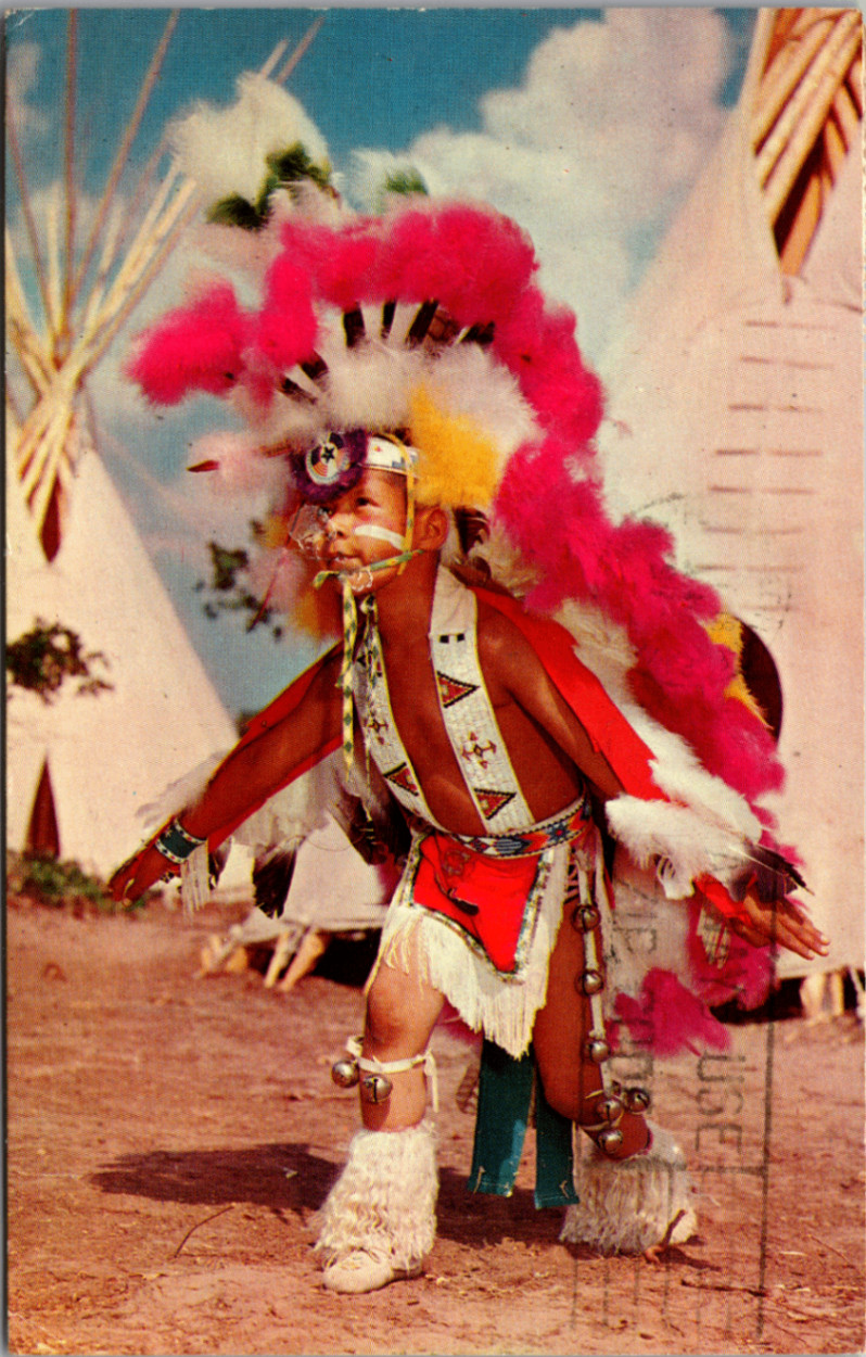 Vintage 1973 Native American Boy Eagle Dance Indian City Oklahoma Pow Wow