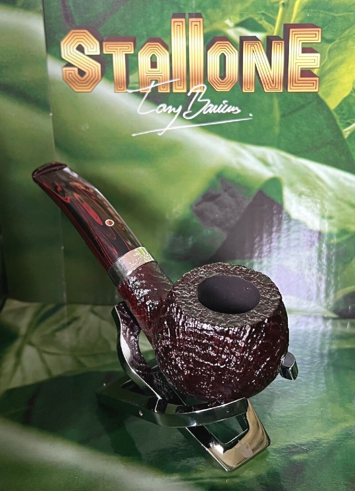 2019 ASHTON NEW BRINDLE XX THICK BENT PIPE W/SILVER BAND, UNSMOKED  BRIAR PIPE
