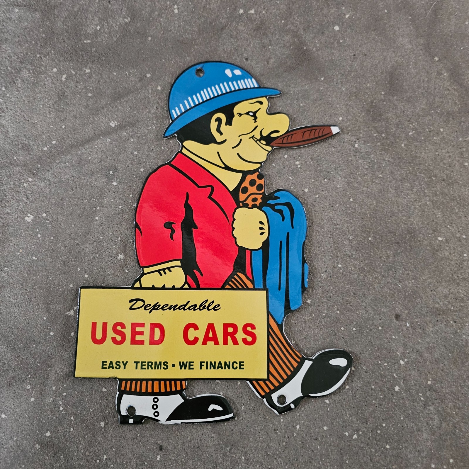 VINTAGE DEPENDABLE USED CARS OLD US GASOLINE OIL GAS PUMP ENAMEL PORCELAIN SIGN VINTAGE DEPENDABLE USED CARS OLD US GASOLINE OIL GAS PUMP ENAMEL PORCELAIN SIGN
