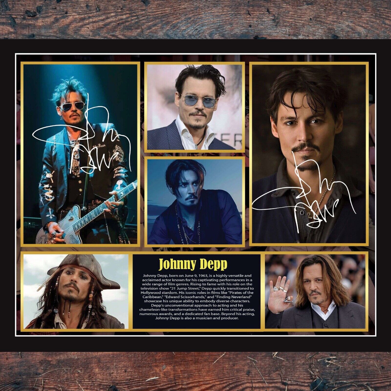 Johnny Depp, American Actor and Musician, Limited, Actor Memorabilia Frame