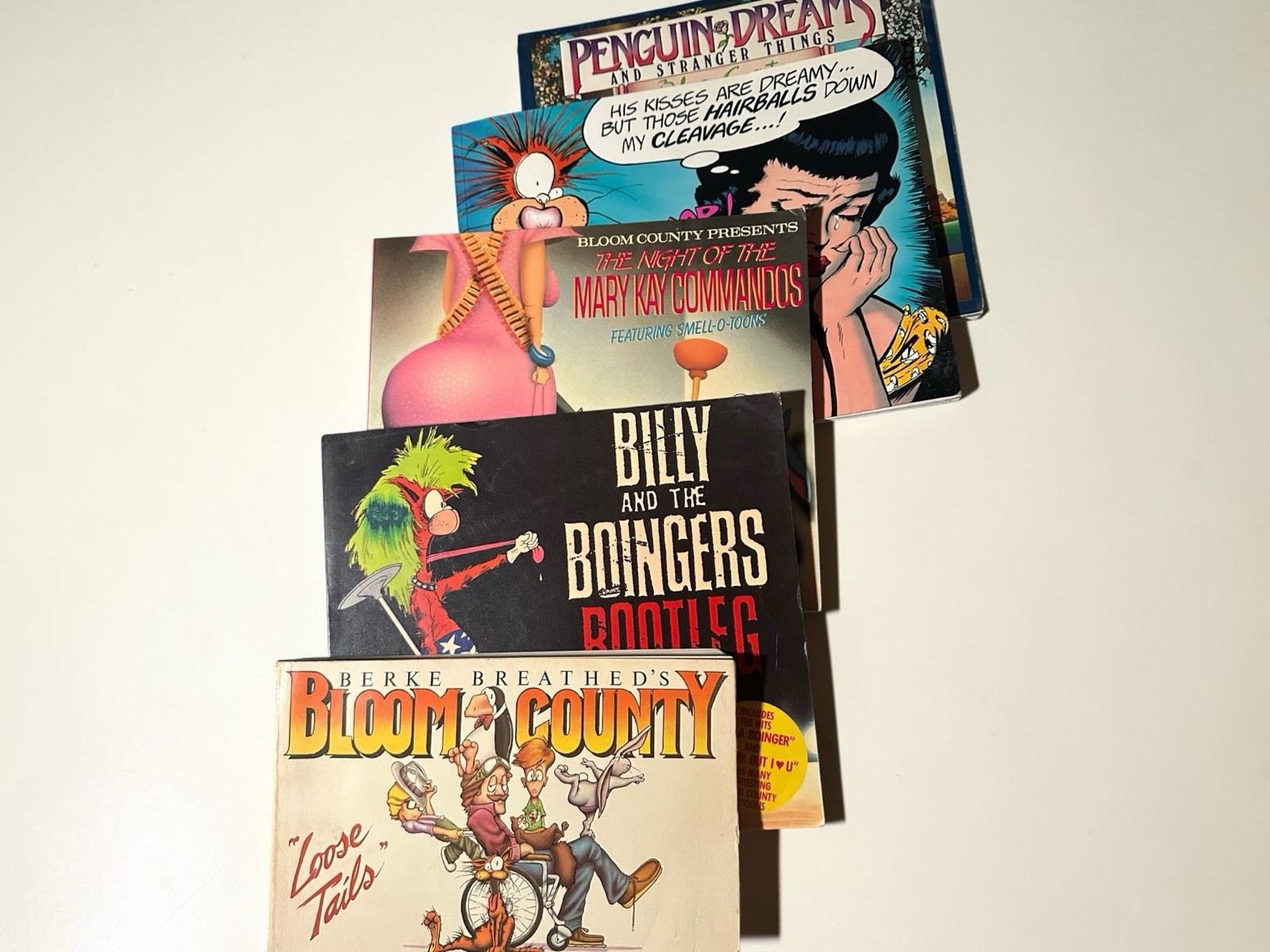 Berke Breathed Bloom County Book Lot 5 Vintage 1980s Outland Opus Bill the Cat Berke Breathed Bloom County Book Lot 5 Vintage 1980s Outland Opus Bill the Cat
