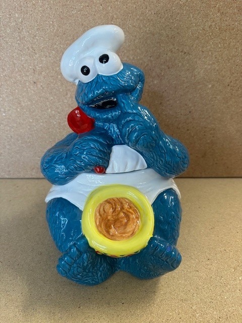 1983 Cookie Monster Cookie Jar Enesco Jim Henson Sesame Street Ceramic REPAIRED 1983 Cookie Monster Cookie Jar Enesco Jim Henson Sesame Street Ceramic REPAIRED