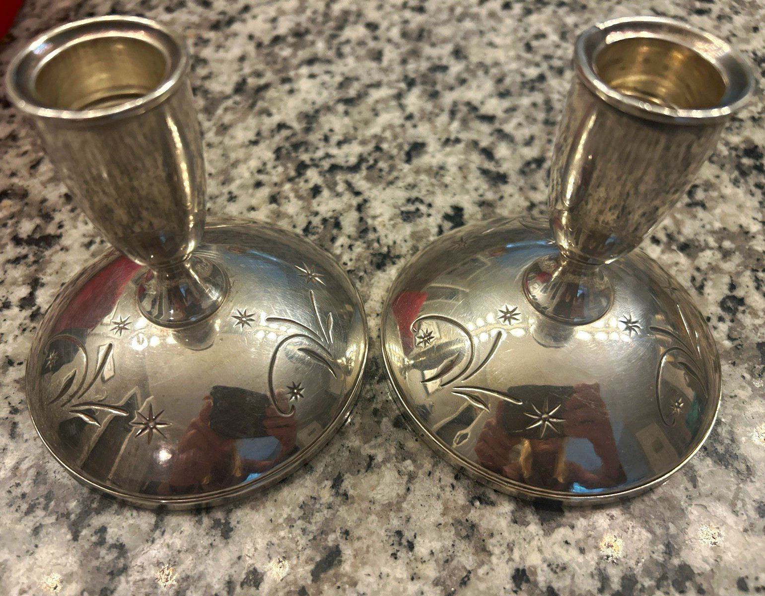 Vintage Gorham Celeste Sterling Silver Weighted Candlesticks 1335 Mid Century Vintage Gorham Celeste Sterling Silver Weighted Candlesticks 1335 Mid Century