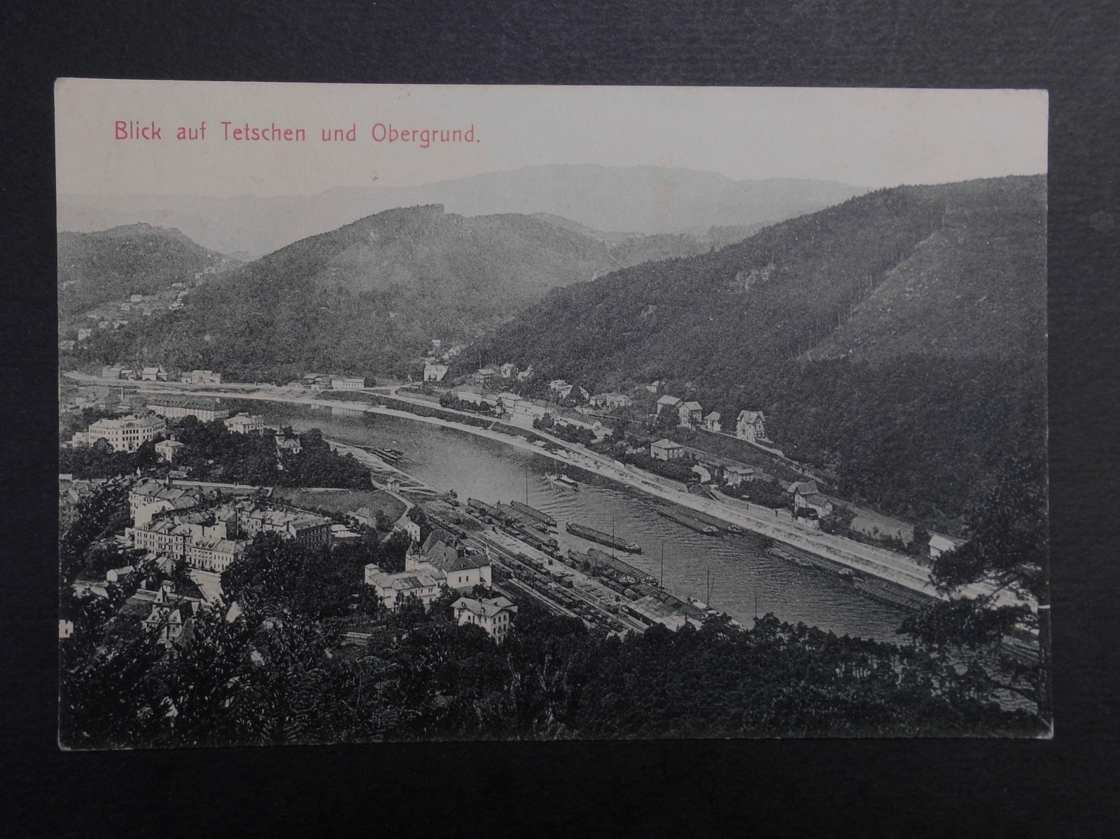 Postcard view of Tetschen and Obergrund 1914 Horní Podluží, Děčín, Czech Republic