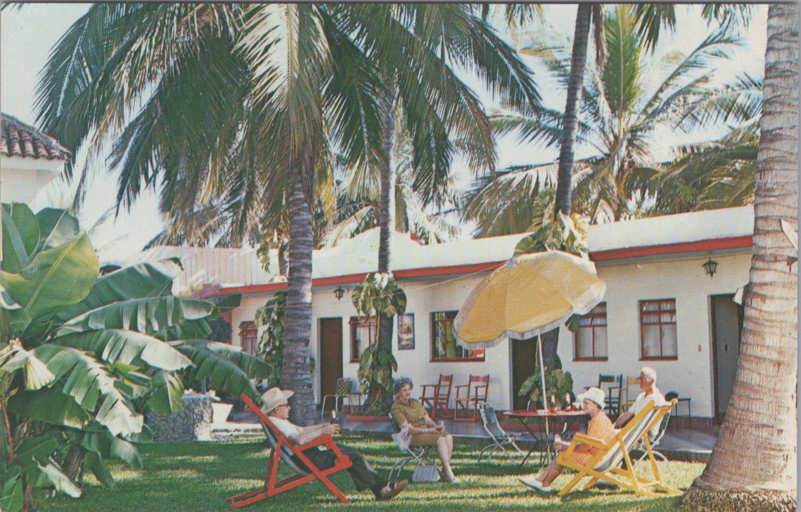 Hotel Hosteria Mendoza Patio Mazatlan Sinaloa Mexico Palms Chairs 1960s Postcard Hotel Hosteria Mendoza Patio Mazatlan Sinaloa Mexico Palms Chairs 1960s Postcard