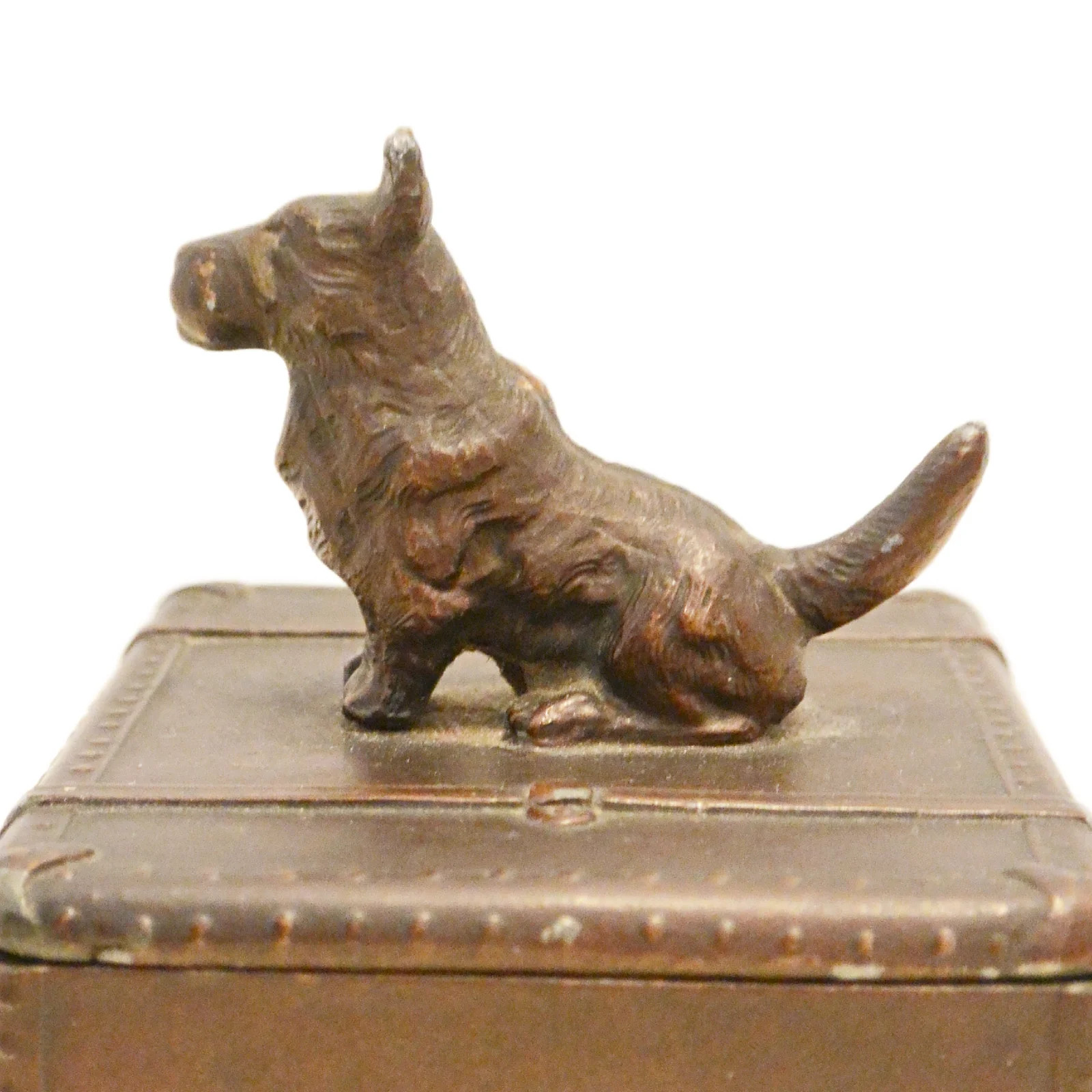 Art Deco NUART Bronze Trinket Box Scottie Dog Lid c.1920s-1930s Antique Art Deco NUART Bronze Trinket Box Scottie Dog Lid c.1920s-1930s Antique