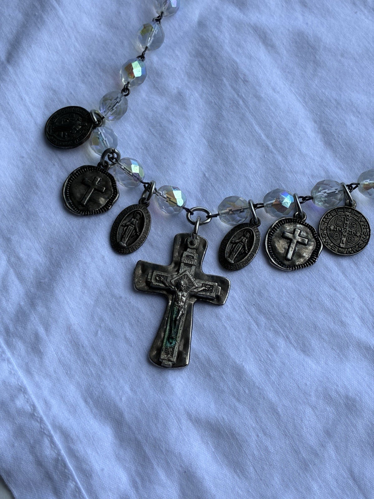 Custom Religious Catholic Saint Medal Charm Necklace Medals 18" Custom Religious Catholic Saint Medal Charm Necklace Medals 18"