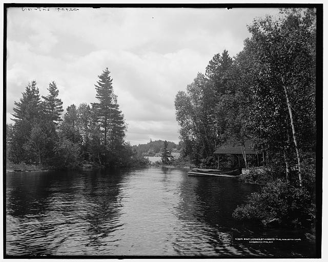Raquette Lake NY St Huberts Isle Boat Landing 1907 Pier Wharves Adirondacks Raquette Lake NY St Huberts Isle Boat Landing 1907 Pier Wharves Adirondacks