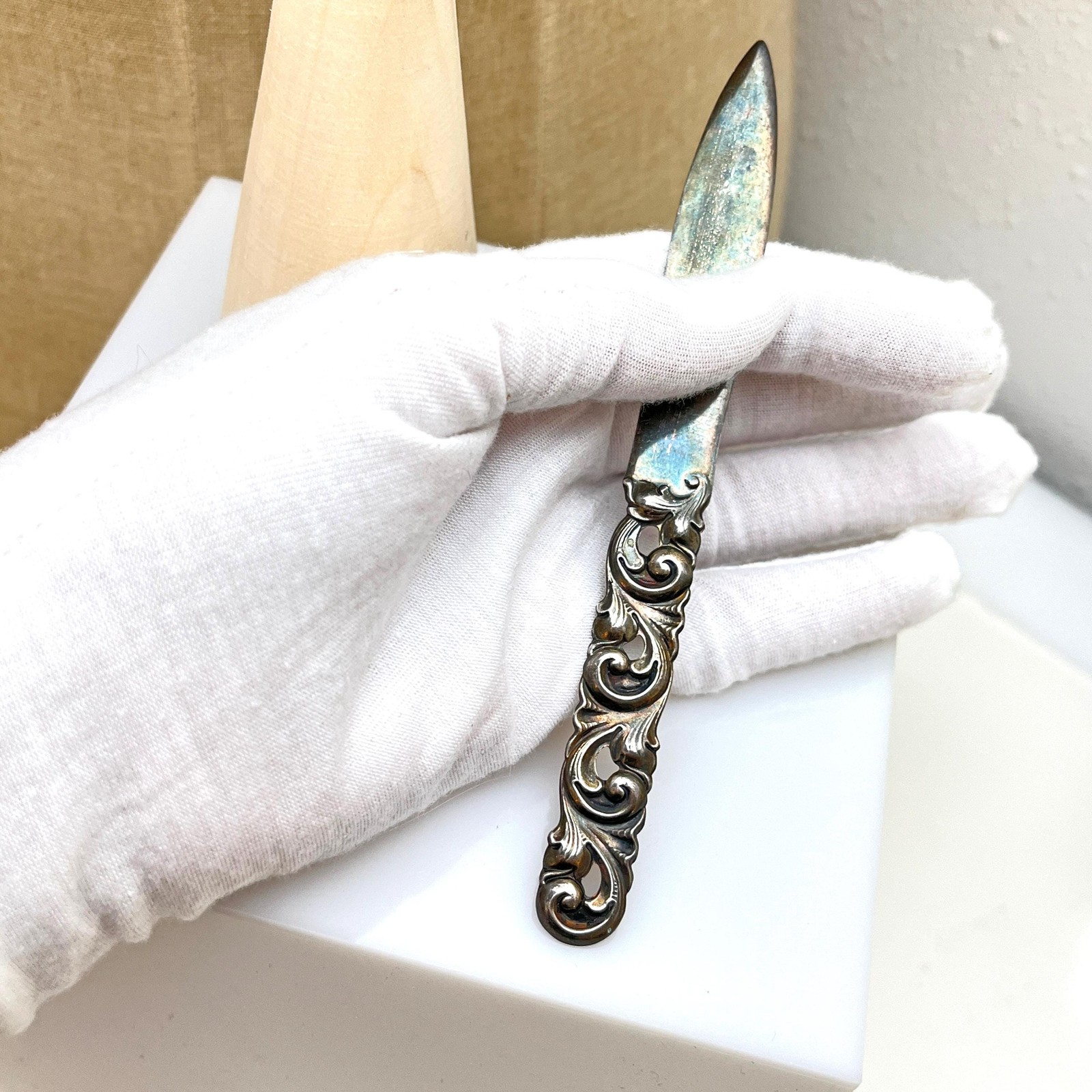 Vintage Norwegian 830 Silver Letter Opener Mylius Telemark Pattern Paper Knife Vintage Norwegian 830 Silver Letter Opener Mylius Telemark Pattern Paper Knife