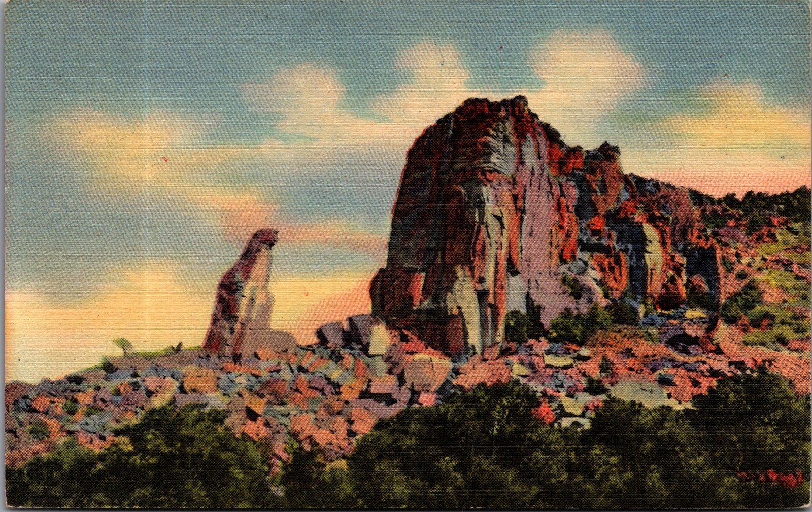 1947 The Kneeling Nun Rock Formation Santa Rita New Mexico Postcard 1947 The Kneeling Nun Rock Formation Santa Rita New Mexico Postcard