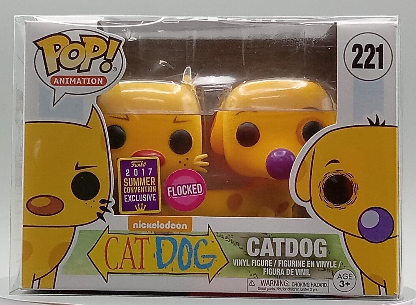 Funko Pop: Animation | CatDog # 221 FLOCKED 2017 CONVENTION EXCL [Box Protector]