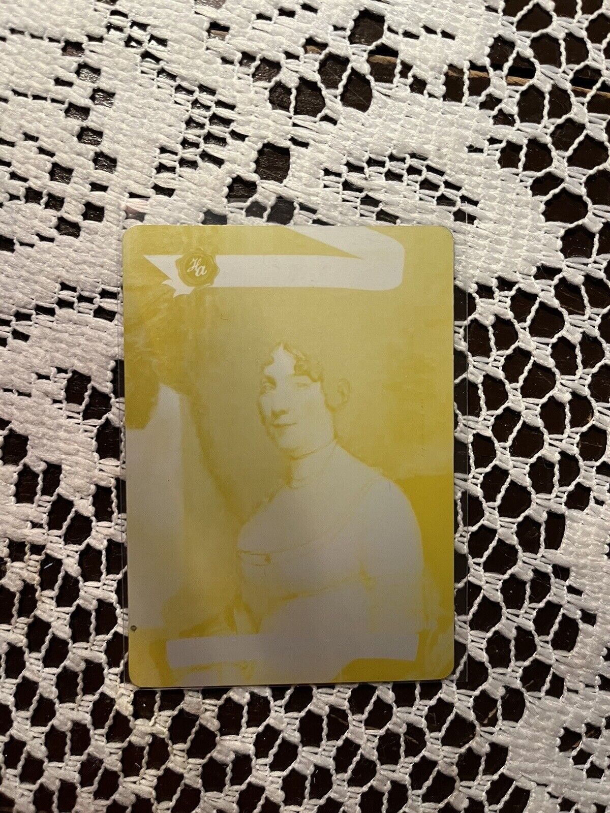 HISTORIC AUTOGRAPHS Dolly Maddison   METAL PRINTING PLATE Yellow 1/1 SP