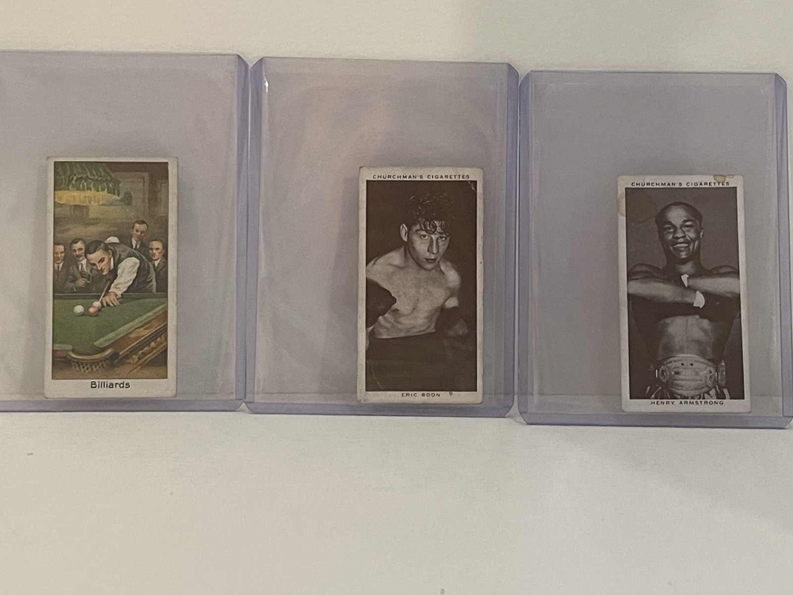 Vintage Tobacco Cards Lot Of Three Boxing And Billiards