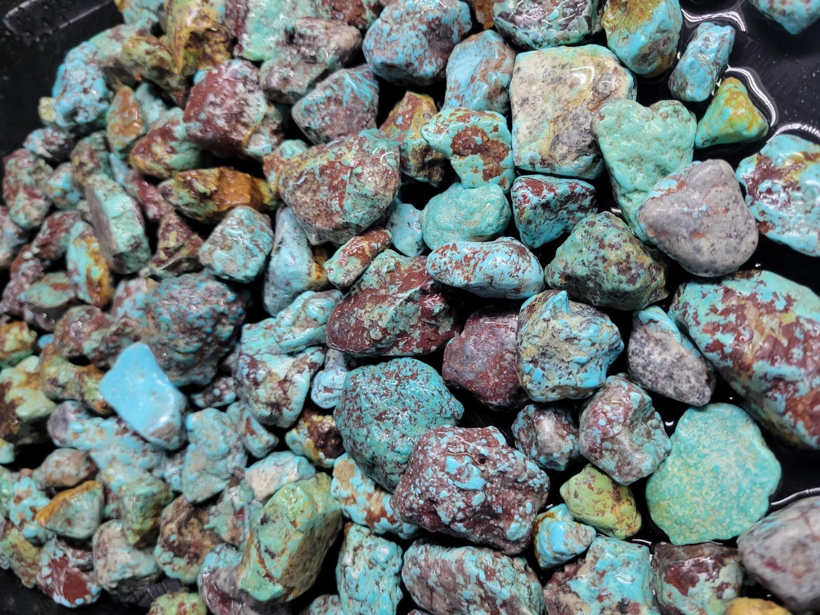 RARE Natural Bisbee Arizona Turquoise Rough Nuggets Quarter Pound RARE Natural Bisbee Arizona Turquoise Rough Nuggets Quarter Pound