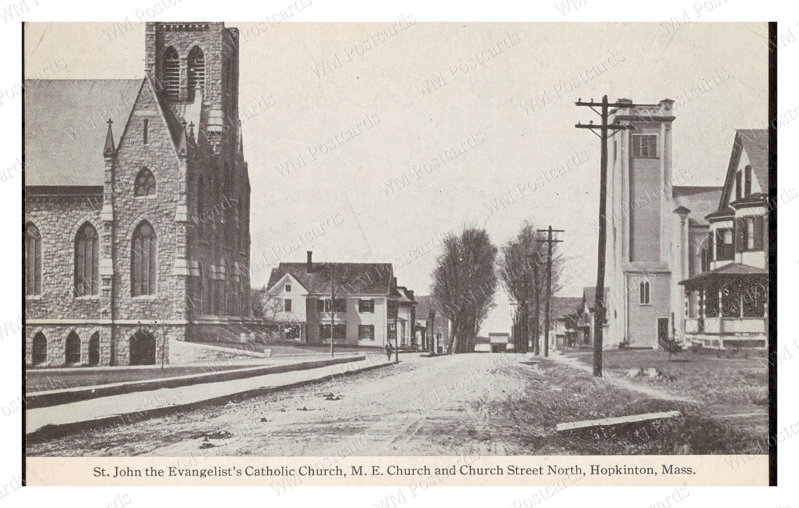 Hopkinton Massachusetts 1900 St. John's Methodist Churches Standard Postcard Hopkinton Massachusetts 1900 St. John's Methodist Churches Standard Postcard