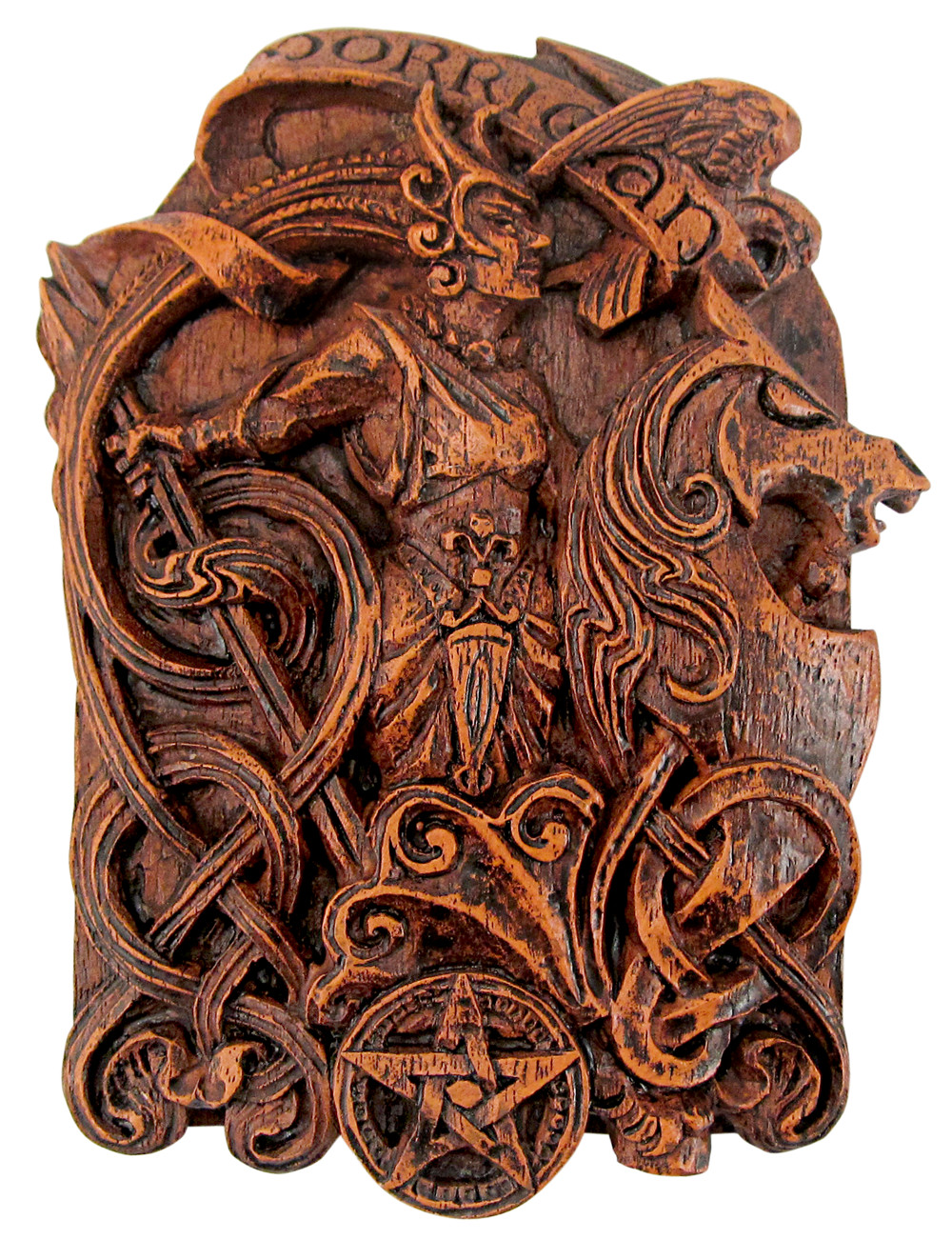 Celtic Knot Morrigan Raven Goddess Plaque Wood Finish Dryad Design Wicca Pagan Celtic Knot Morrigan Raven Goddess Plaque Wood Finish Dryad Design Wicca Pagan