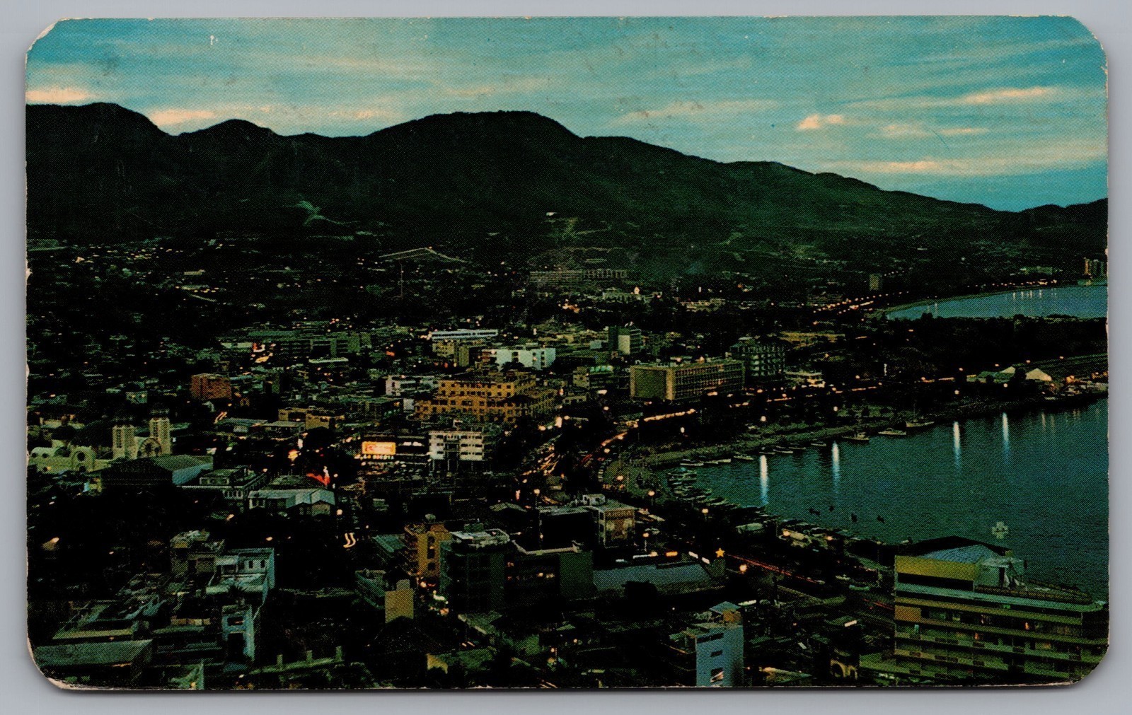 Vista DE Noche Night View Acapulco GUERRERO 1969 Postcard TS-324