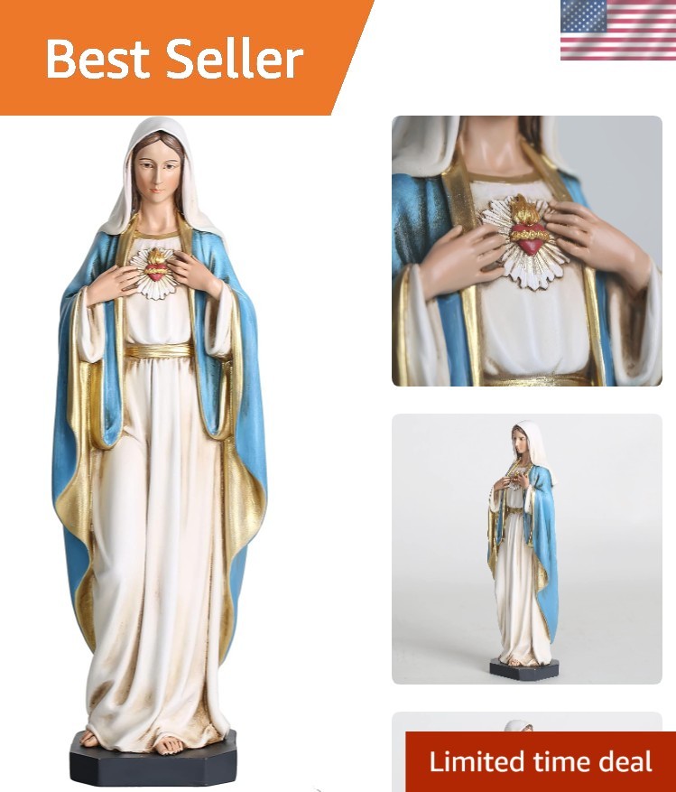 Exclusive 10-Inch Virgin Mary Sculpture - Elegant Antique Finish for Home Shrine Exclusive 10-Inch Virgin Mary Sculpture - Elegant Antique Finish for Home Shrine