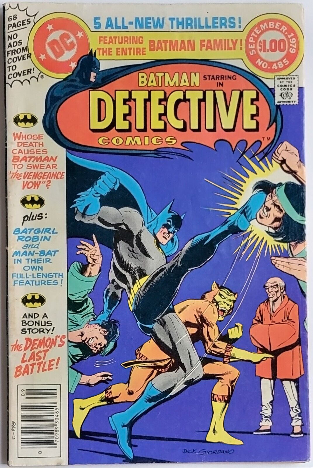 Detective Comics #485 (1979) Death of Batwoman (Kathy Kane), Ra\'s al Ghul App.