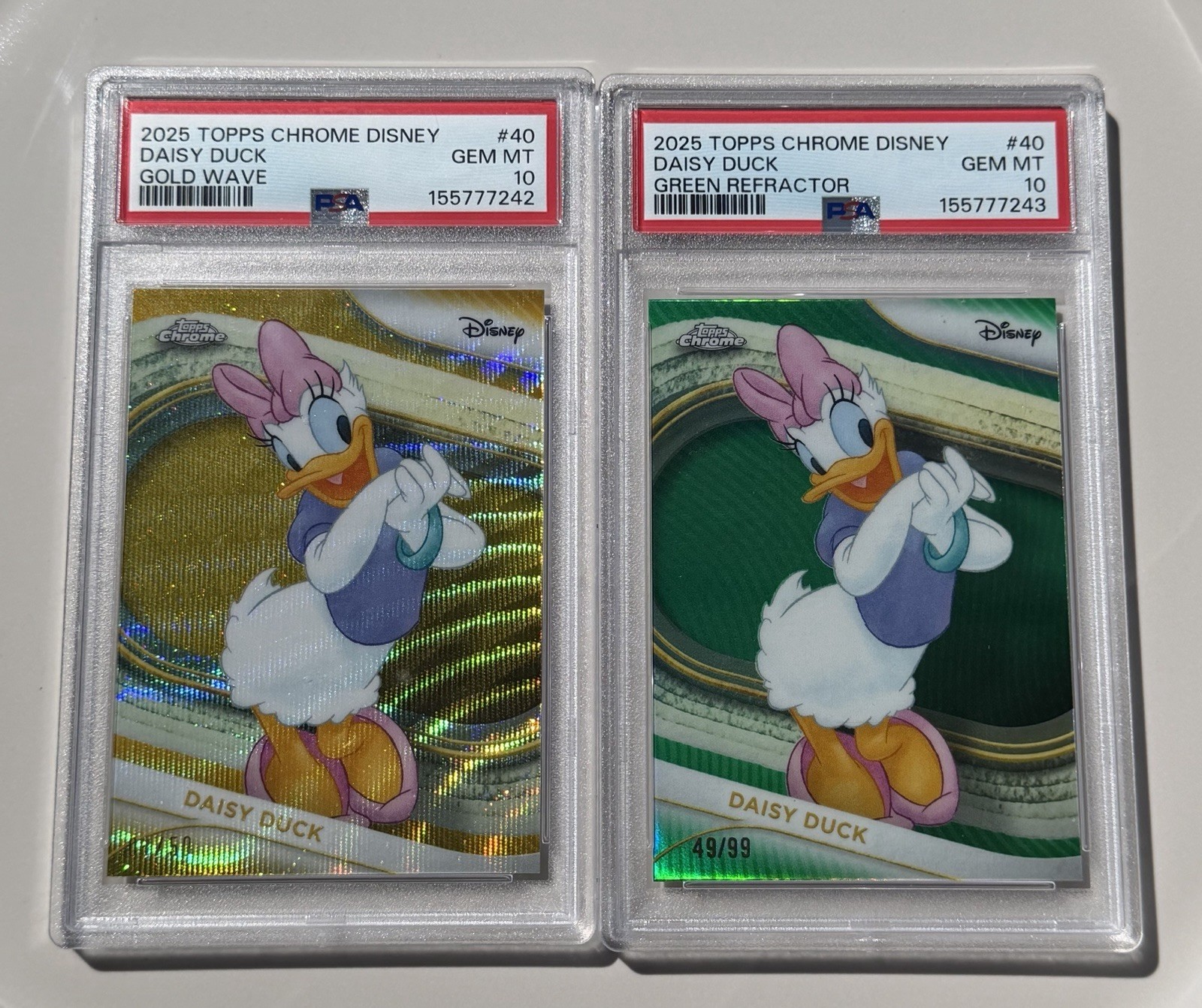 2025 Topps Chrome Disney Daisy Duck Set Of 2 BOTH POP 1’s