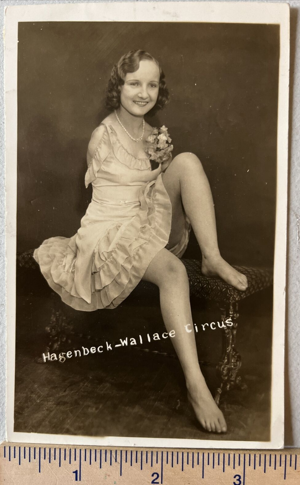 RPPC Hagenbeck-Wallace Circus, Fracis O'Connor (signed), The Armless Wonder