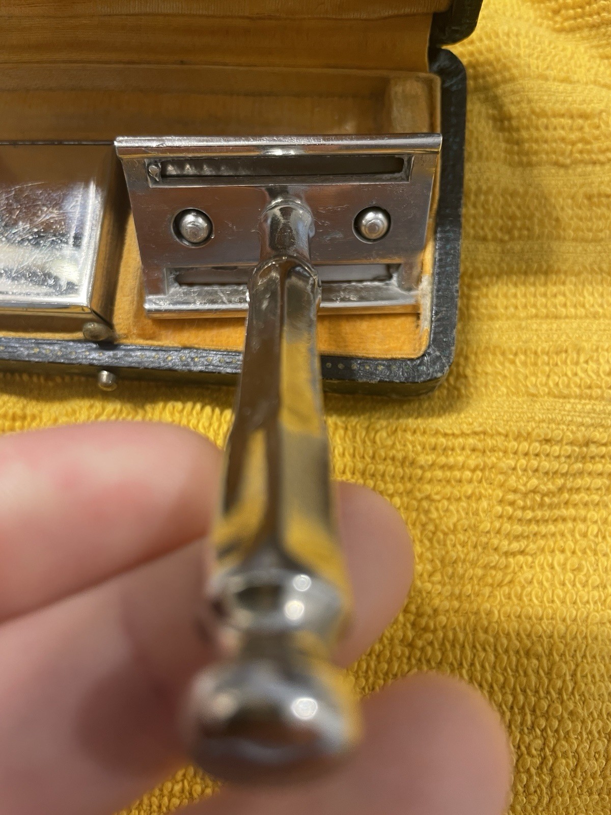 Rare Unbranded Cased Safety Razor Vintage Non Gillette France Italy Art Deco Rare Unbranded Cased Safety Razor Vintage Non Gillette France Italy Art Deco