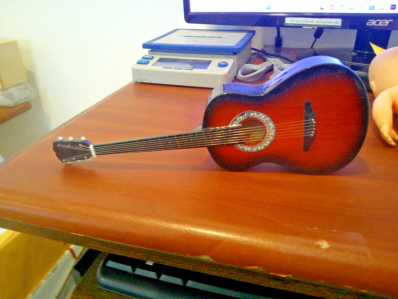 Miniature Acoustic Guitar Replica 9.5" STAMPED INSIDE?? SHOWN Miniature Acoustic Guitar Replica 9.5" STAMPED INSIDE?? SHOWN