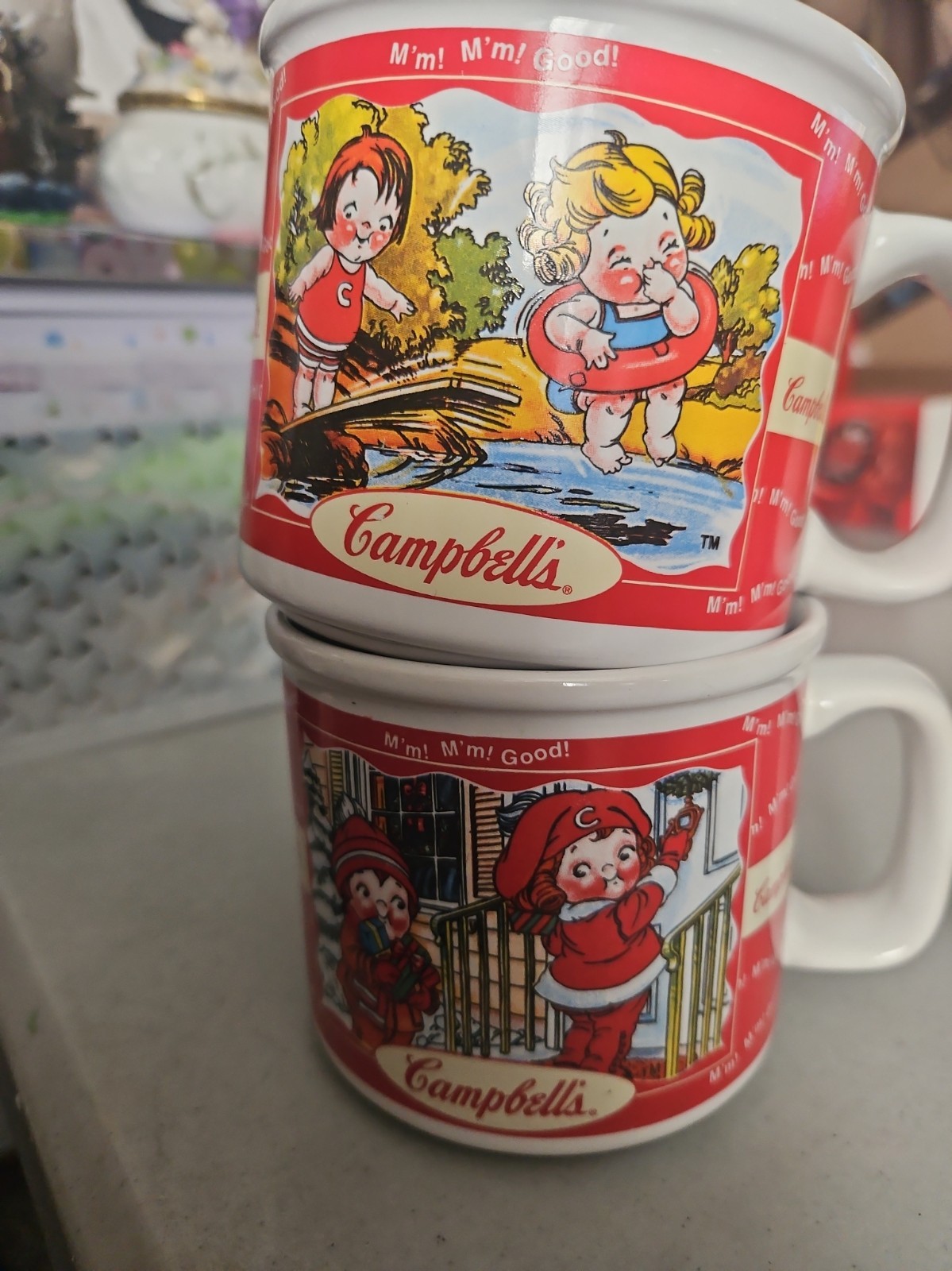 Vintage Campbell’s Soup Mugs Bowls Set of 2 Campbell Kids 4” Wide West Wood Vintage Campbell’s Soup Mugs Bowls Set of 2 Campbell Kids 4” Wide West Wood