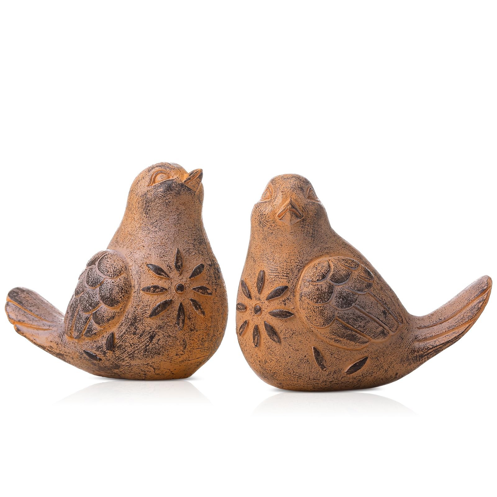 2 Pcs Bird Figurines Home Decor Rustic Brown Bird Figurines Vintage Distresse... 2 Pcs Bird Figurines Home Decor Rustic Brown Bird Figurines Vintage Distresse...