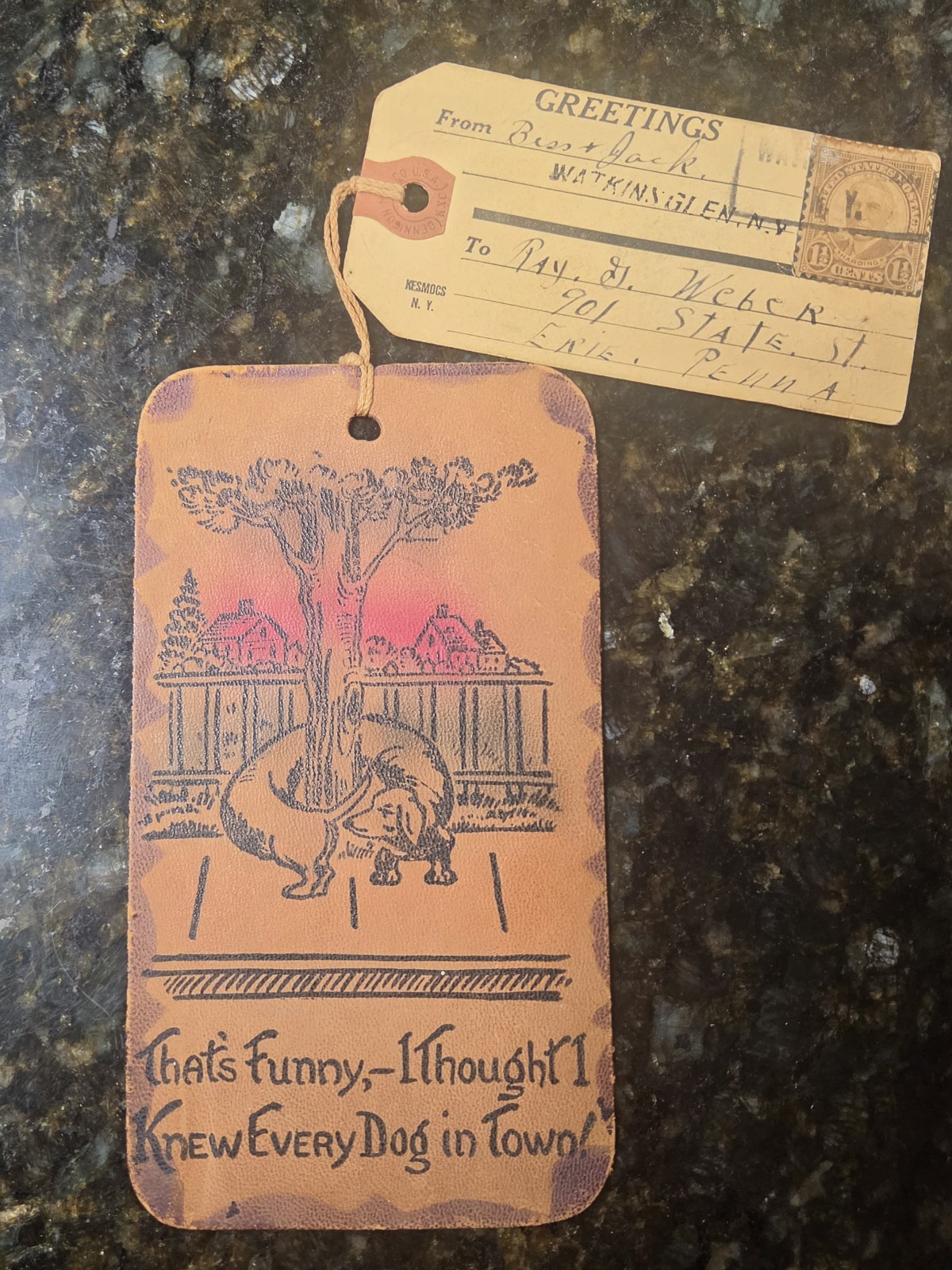 Vintage Leather Post Card