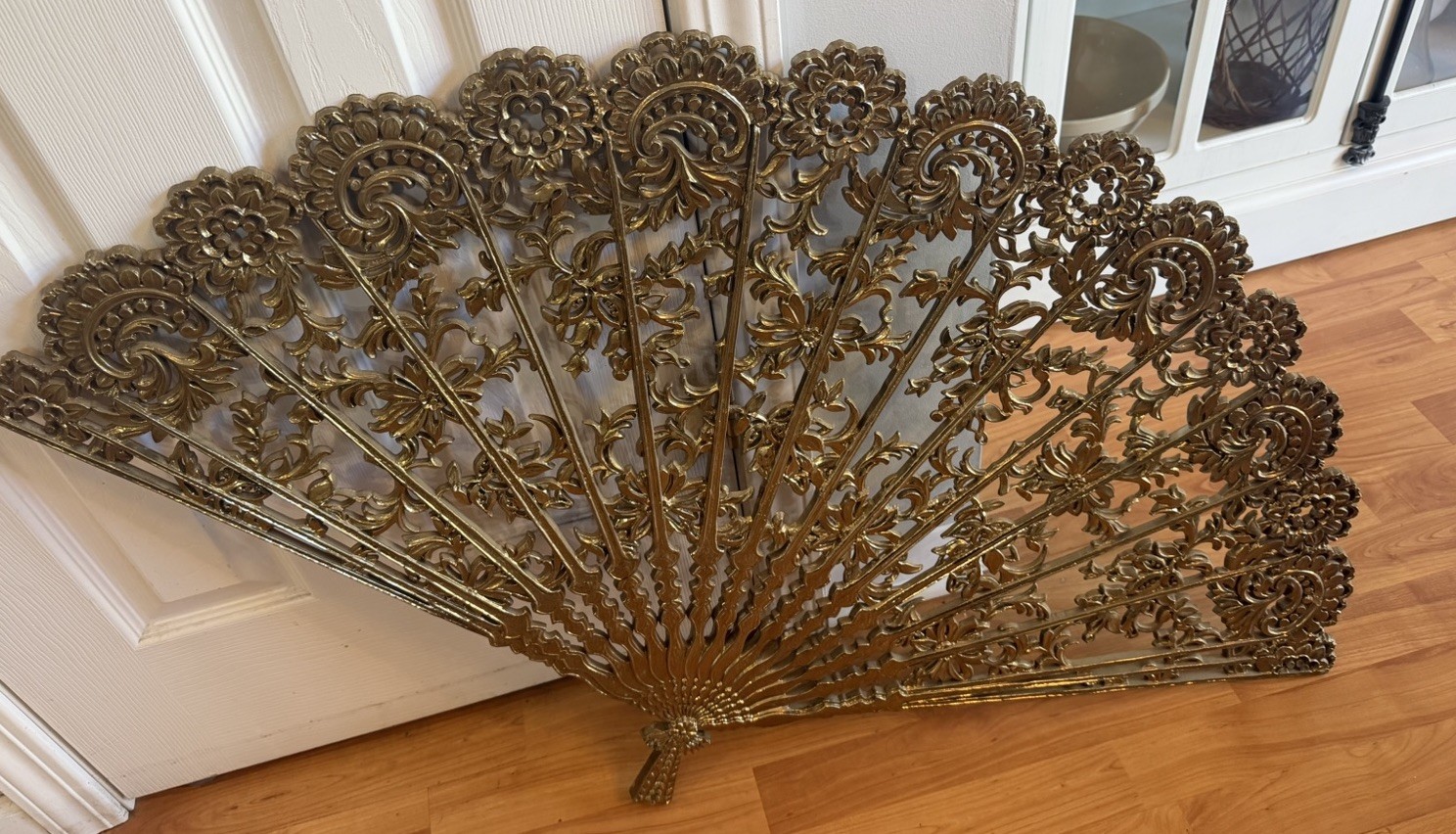 Mid-Century Hollywood Regency Burwood Gold LARGE Wall Fan Mid-Century Hollywood Regency Burwood Gold LARGE Wall Fan