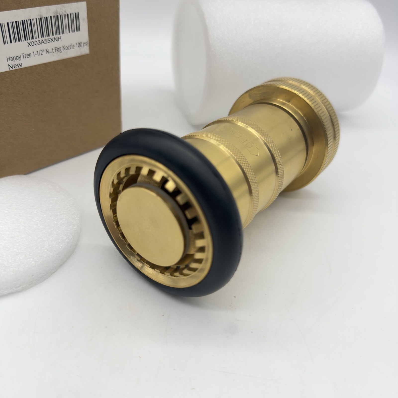 Happy Tree 1-1/2" NPSH Brass Fire Hose Spray Nozzle 85 gpm Happy Tree 1-1/2" NPSH Brass Fire Hose Spray Nozzle 85 gpm