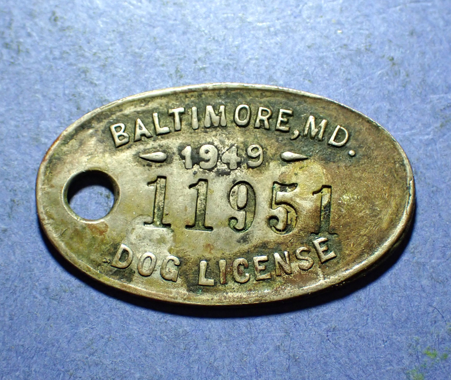 1949 Baltimore MD Dog License Tag 1949 Baltimore MD Dog License Tag