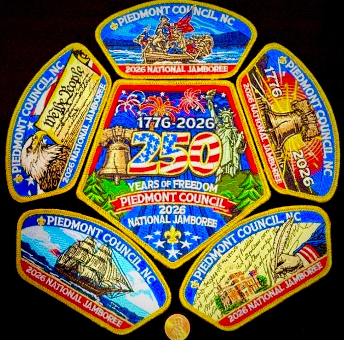 BOY SCOUT BSA PIEDMONT OA 560 2026 JAMBOREE 6-PATCH GMY CONTINGENT ONLY 50 MADE BOY SCOUT BSA PIEDMONT OA 560 2026 JAMBOREE 6-PATCH GMY CONTINGENT ONLY 50 MADE
