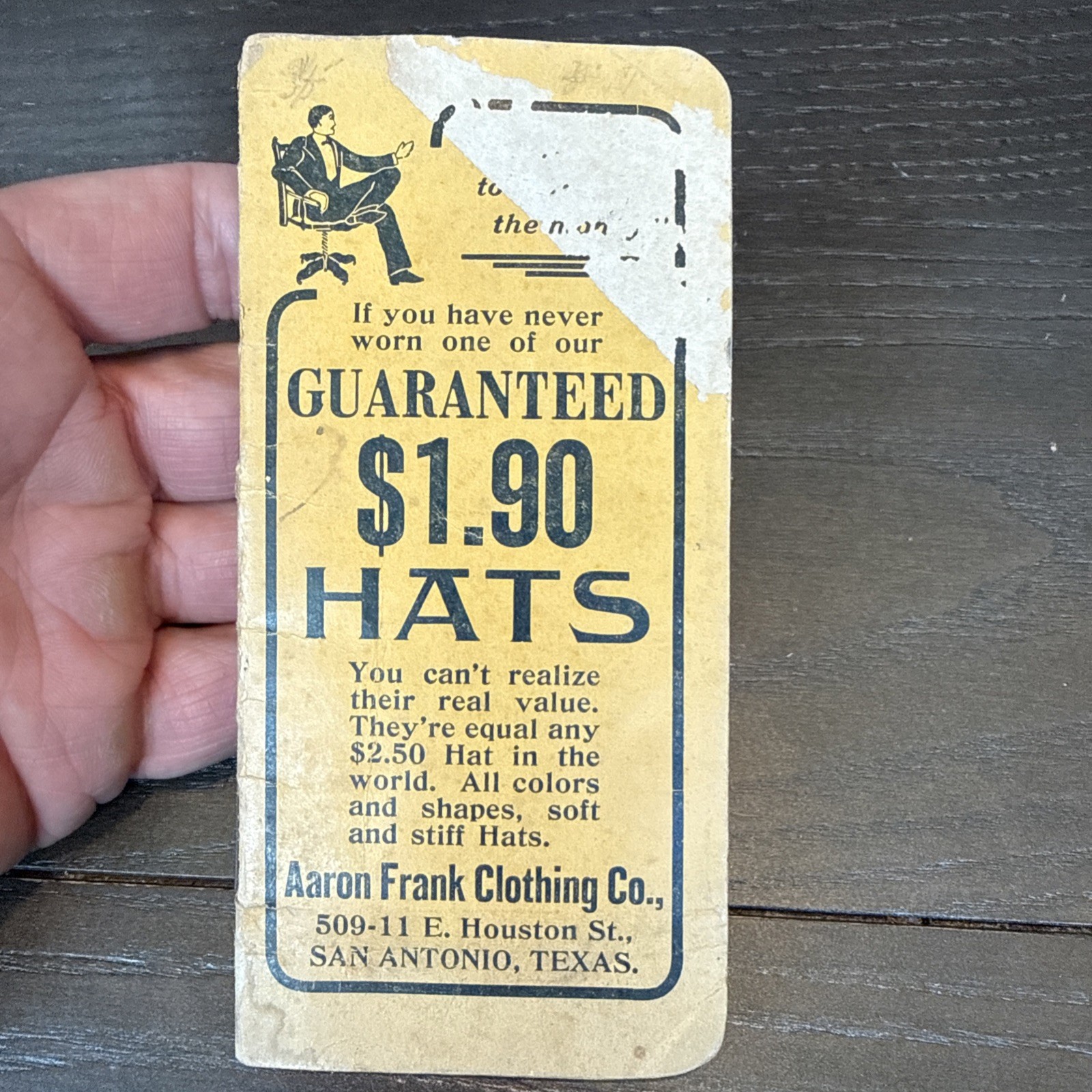 1911 “Aaron Frank Clothing San Antonio Texas” Pocket Notebook 1911 “Aaron Frank Clothing San Antonio Texas” Pocket Notebook